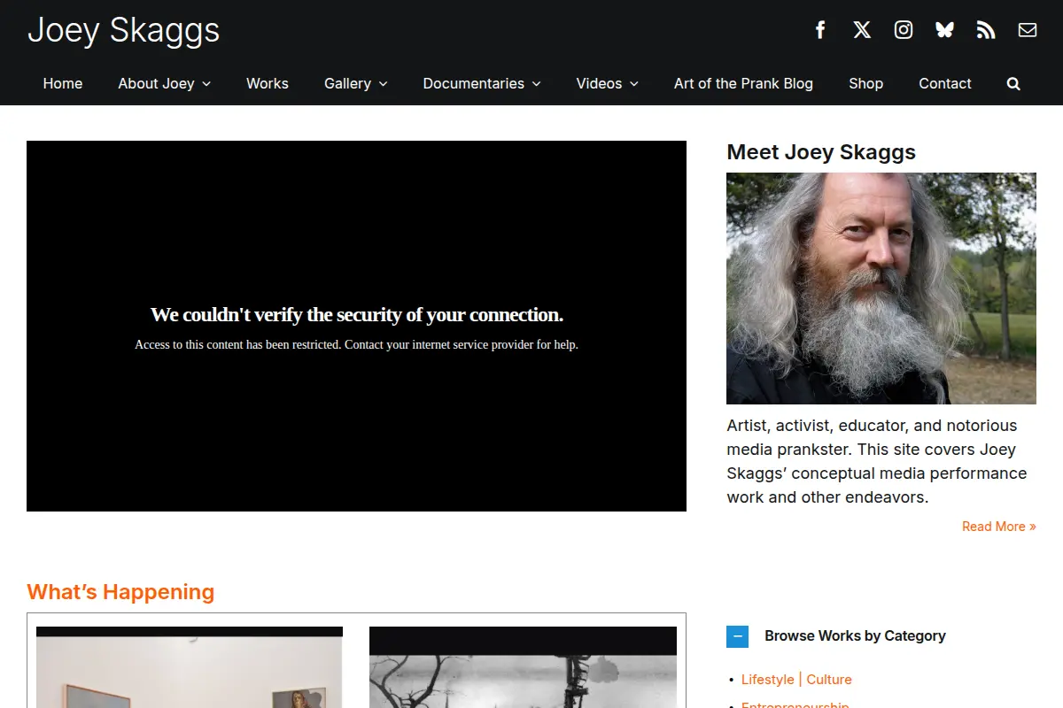 Joey Skaggs - Media Prankster, Artist, Activist, & Educator