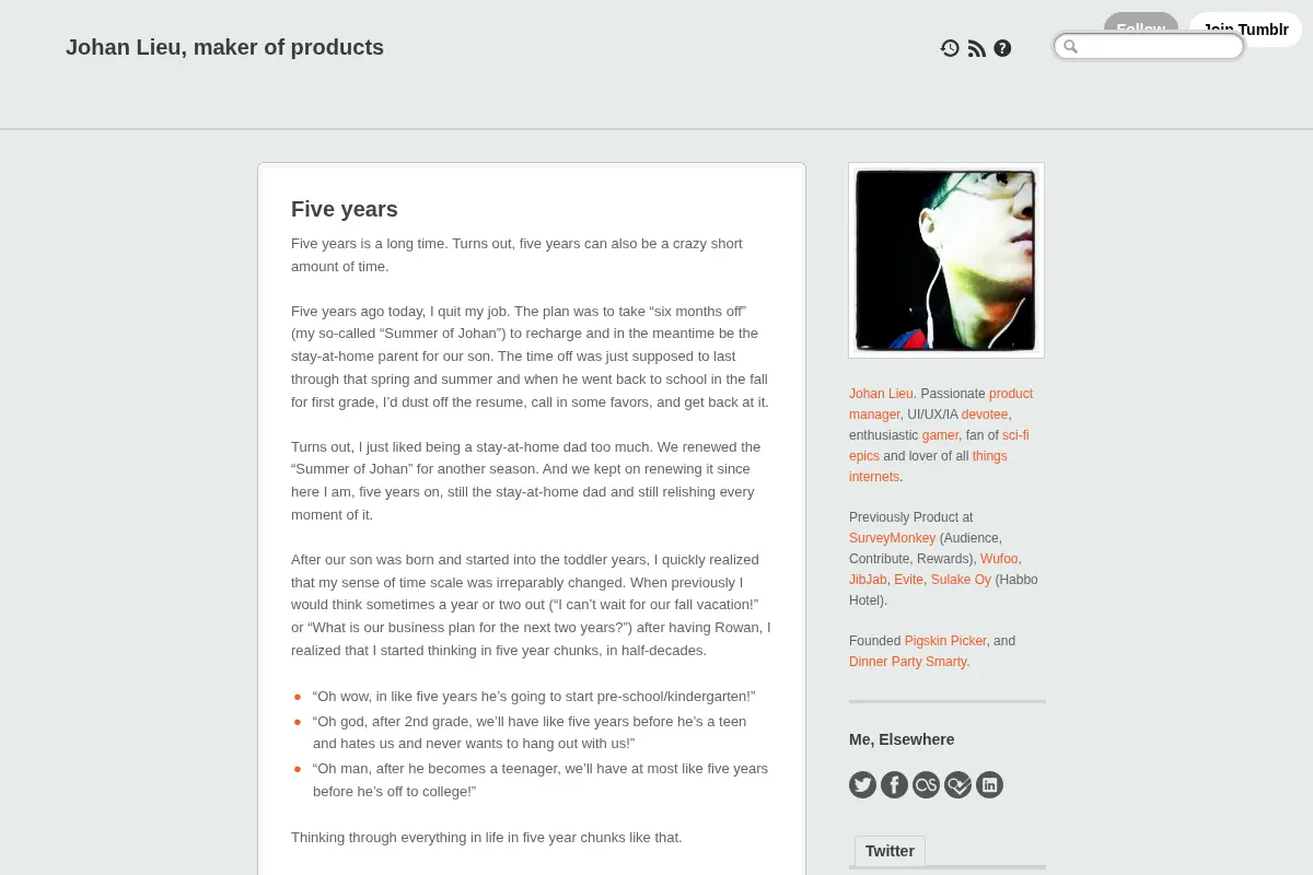 Johan Lieu, maker of products