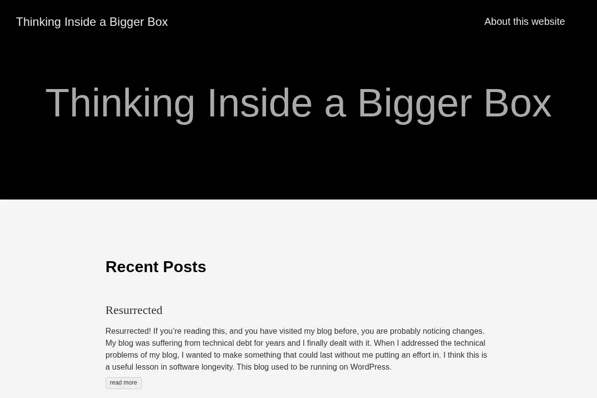 Thinking Inside a Bigger Box