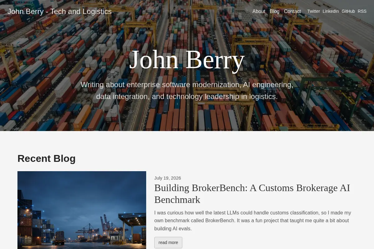 John Berry - Tech and Logistics