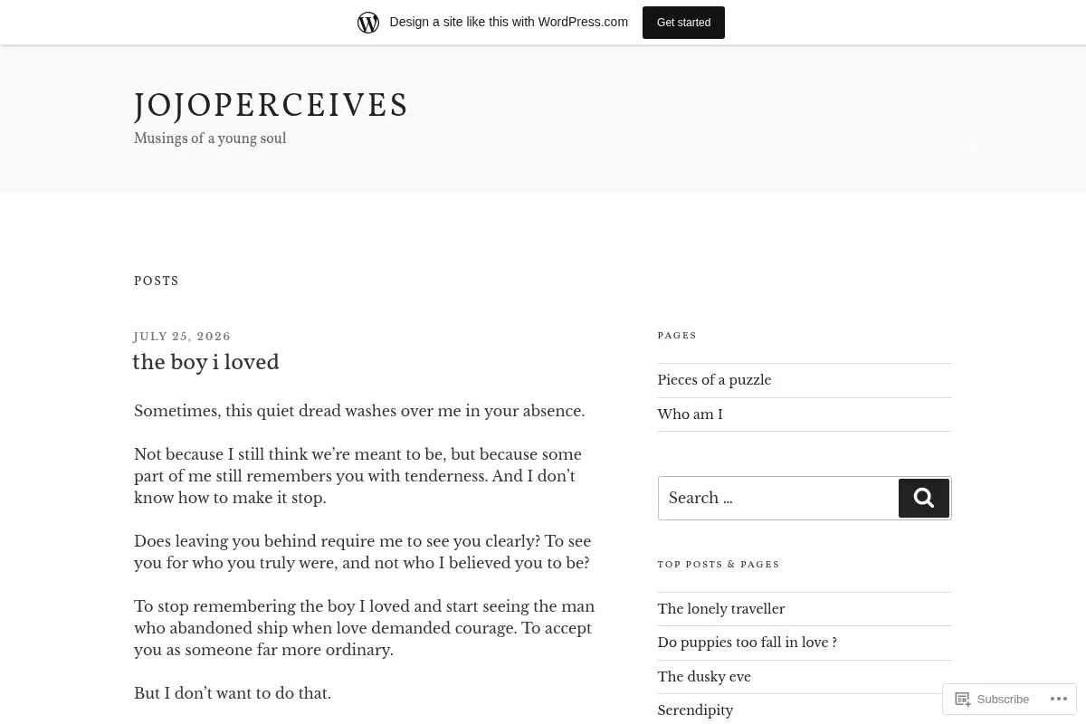 JojoPerceives – Musings of a young soul
