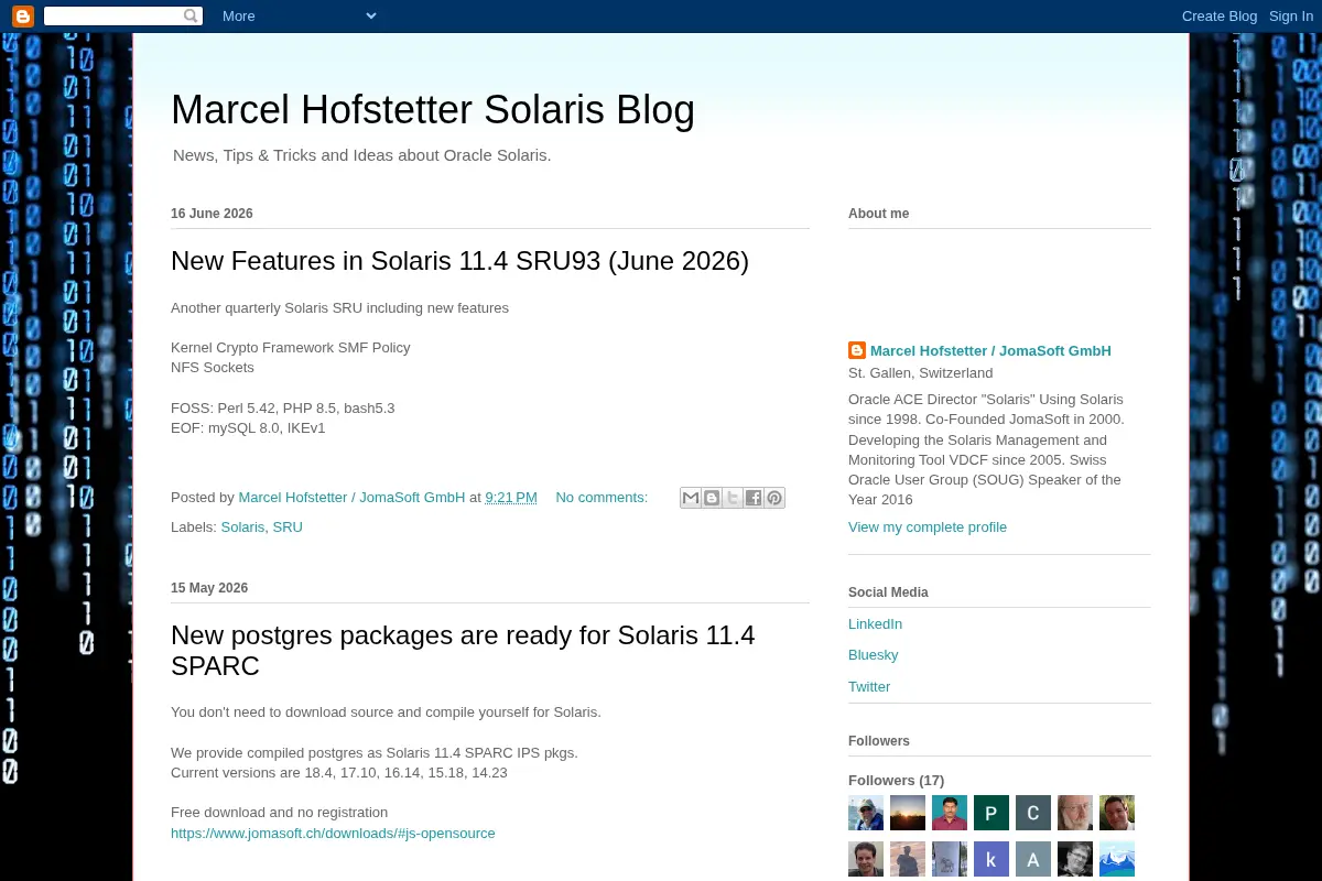 Marcel Hofstetter Solaris Blog
