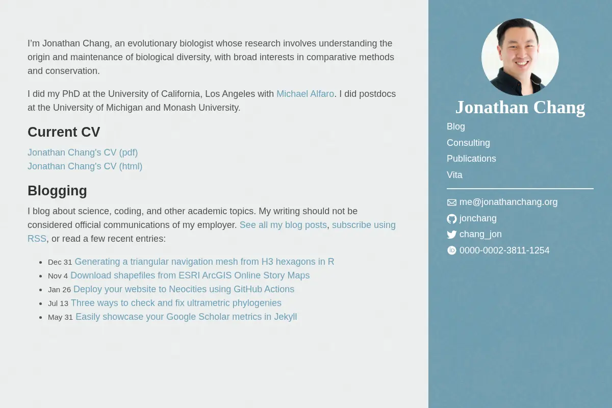 Jonathan Chang · evolutionary biologist