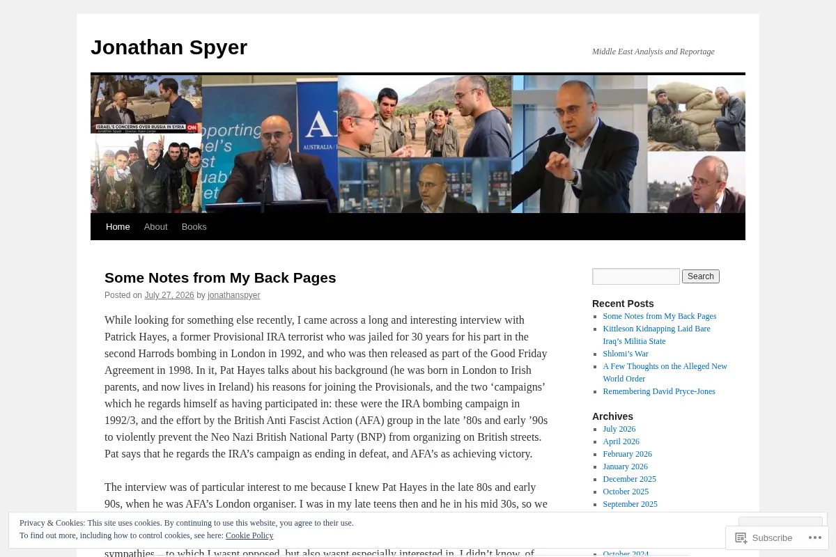 Jonathan Spyer | Middle East Analysis and Reportage