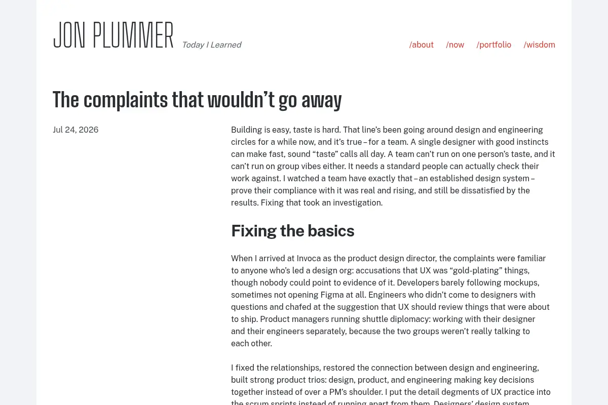 Jon Plummer – Today I Learned