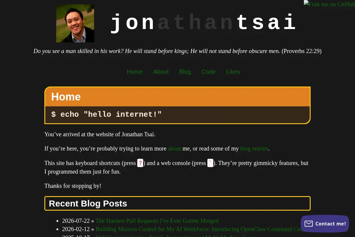 Jonathan Tsai's Personal Site