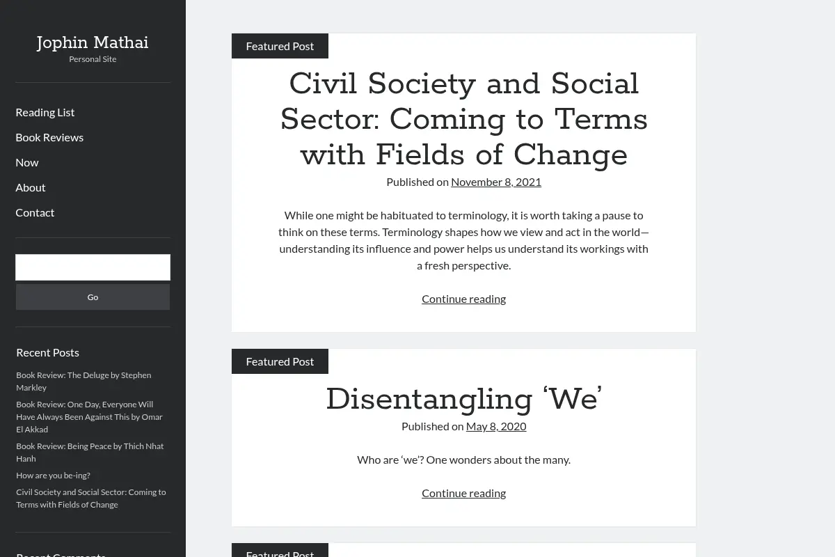 Jophin Mathai – Personal Site