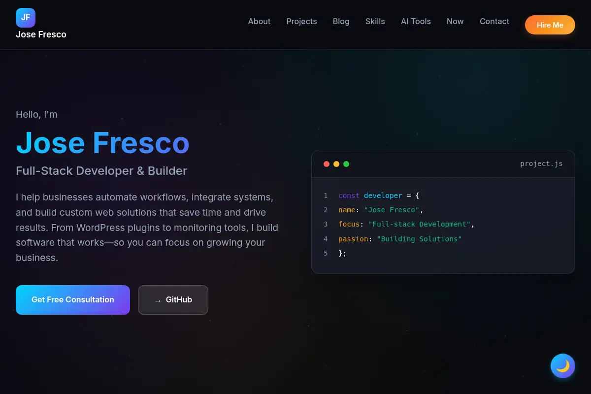Jose Fresco - Developer & Builder