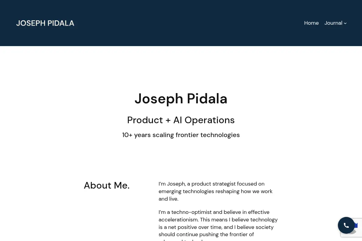 Joseph Pidala - Tech. Philosophy. Travel.