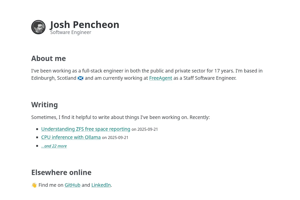 About Me | Josh Pencheon - Software Engineer