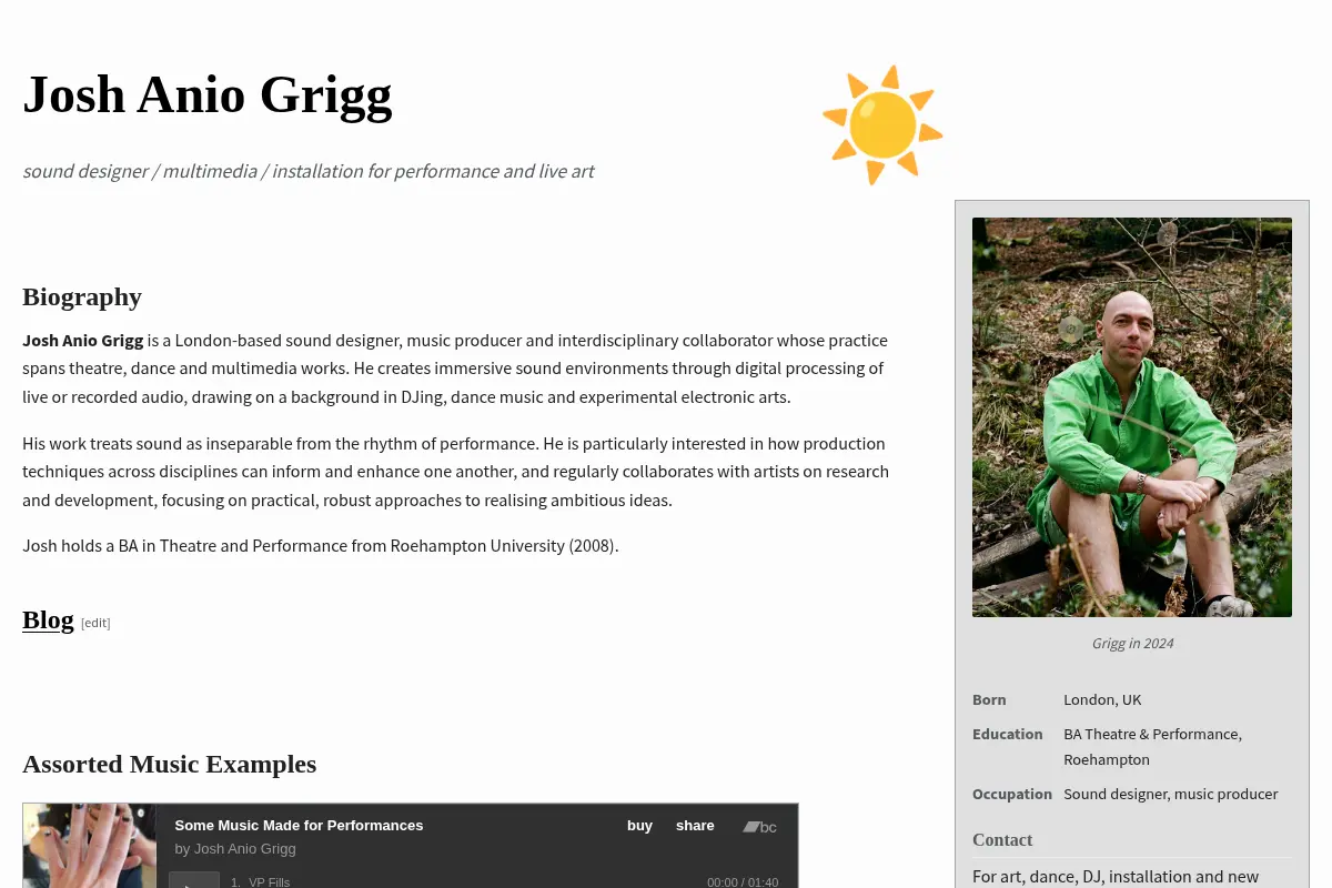 Josh Anio Grigg — Sound Designer & Multimedia Artist