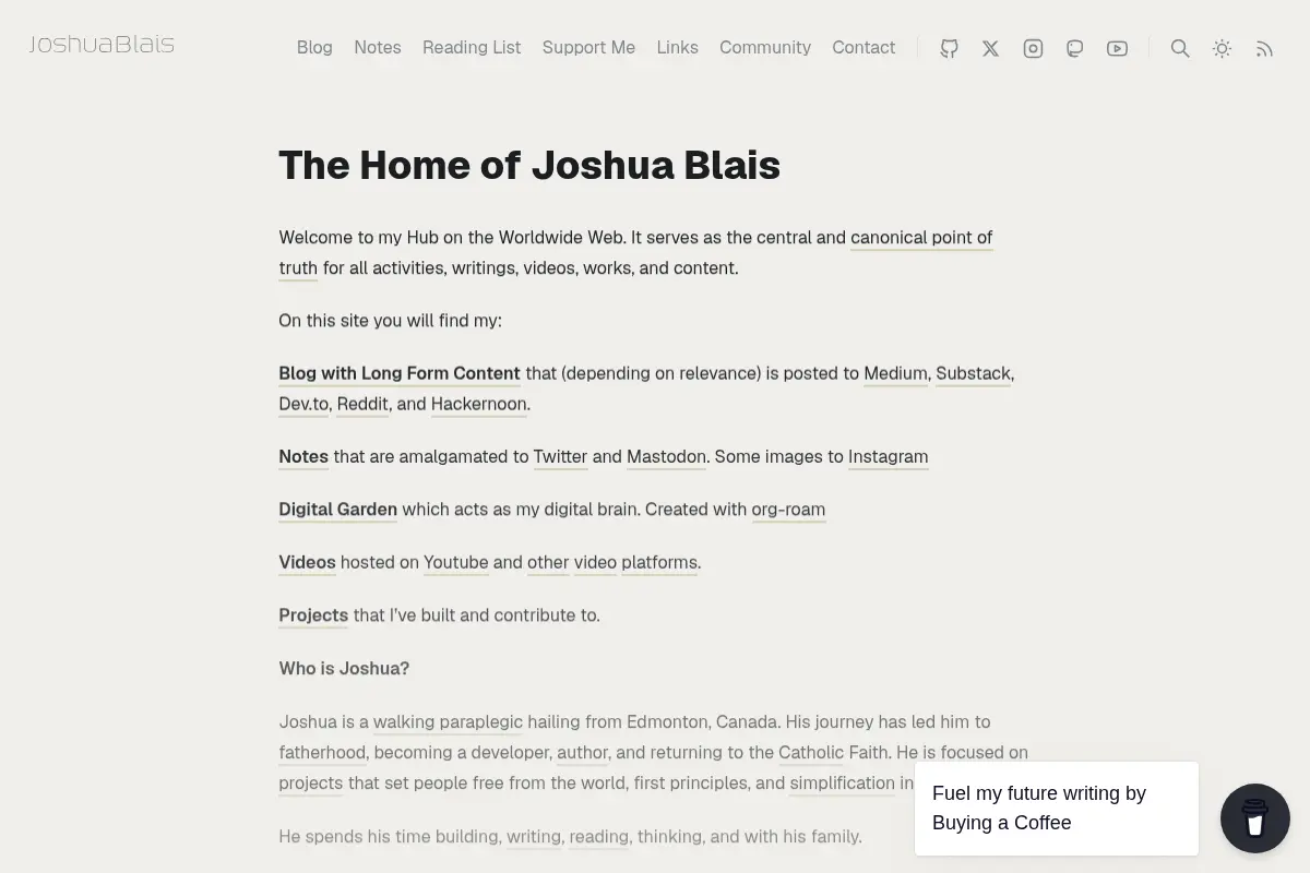 The Home of Joshua Blais