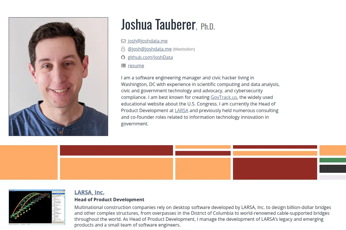 Joshua Tauberer’s Homepage
