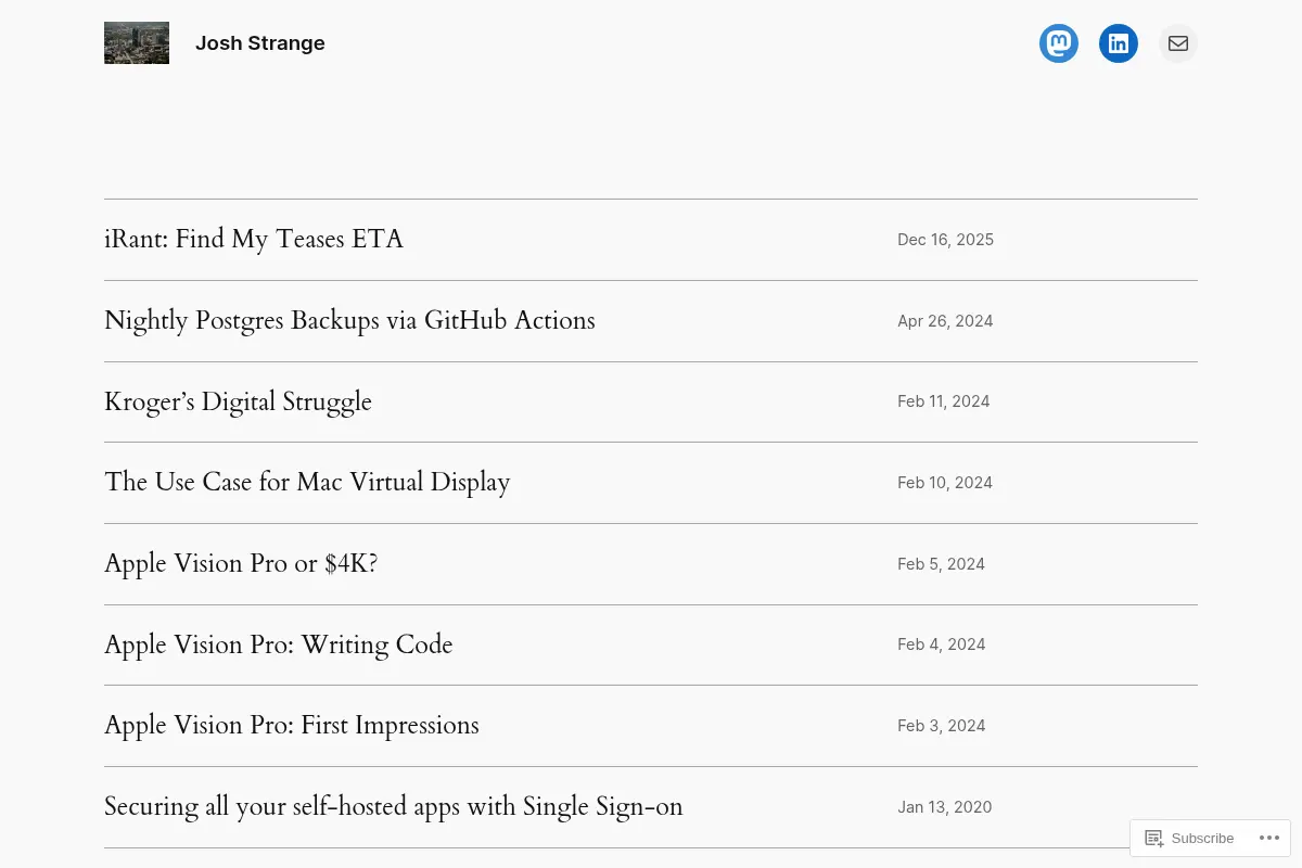 Josh Strange – My Personal Blog