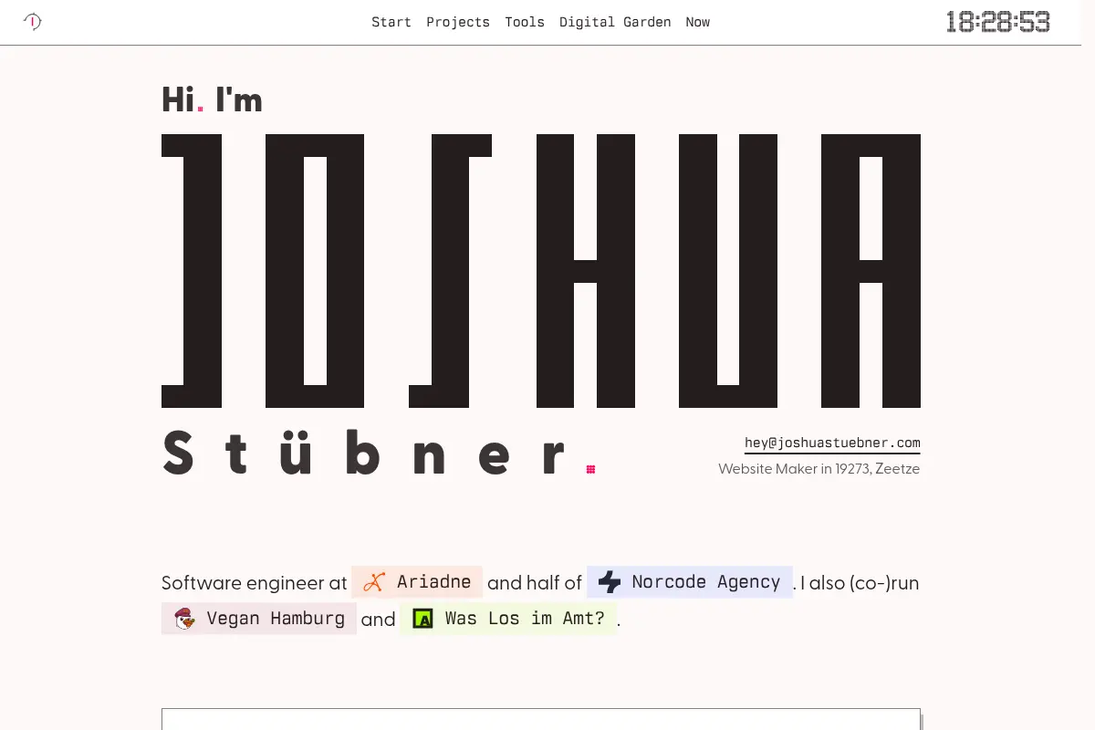 Joshuas very own page