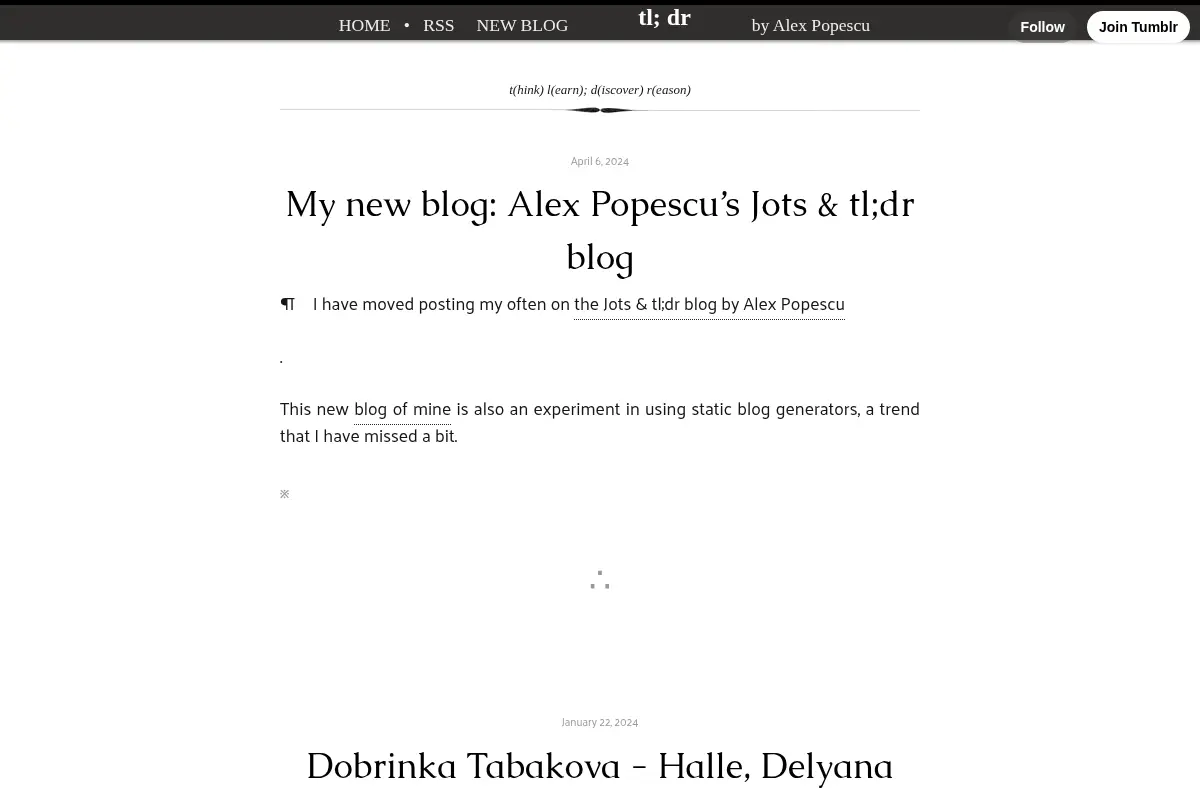 tl; dr :: think learn; discover reason