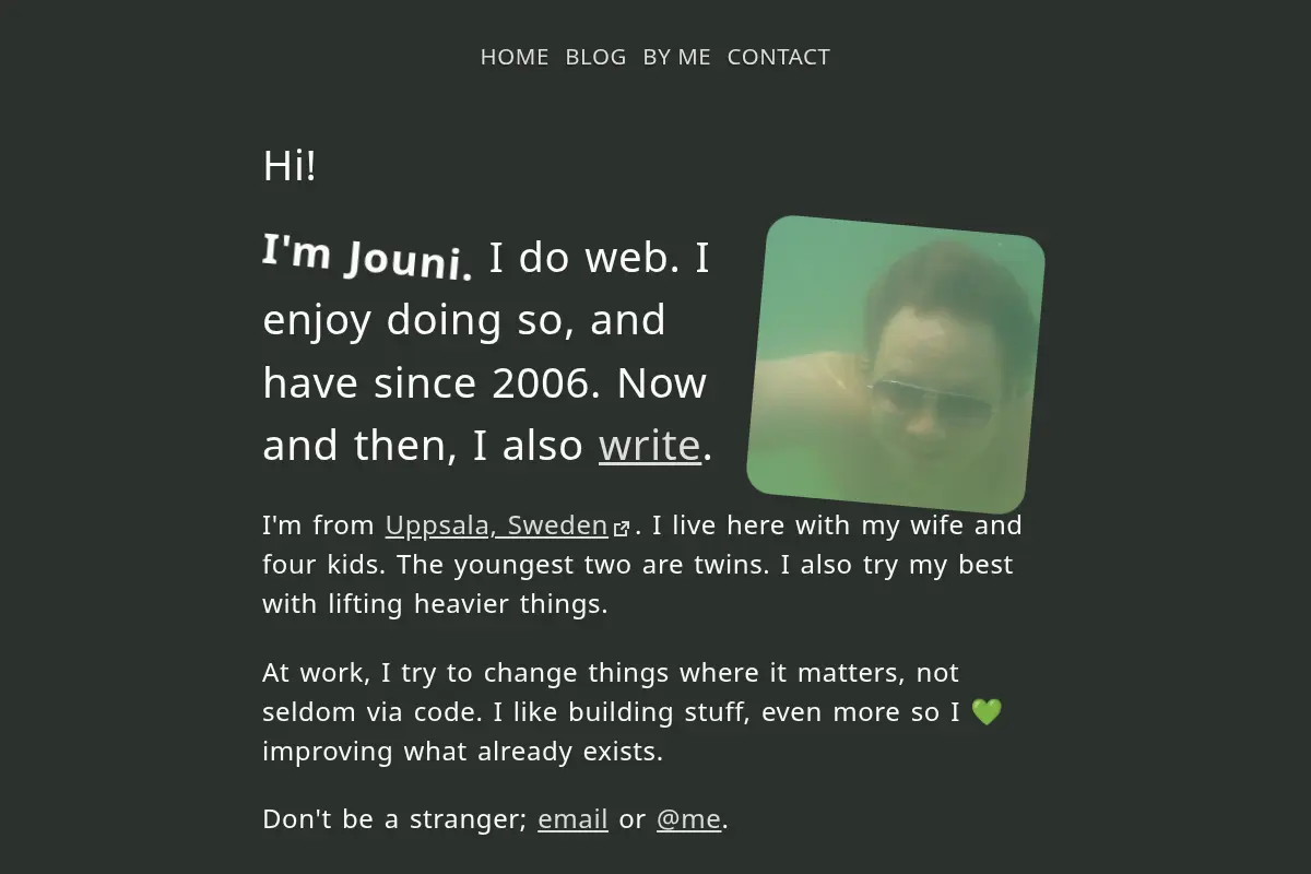 Jouni Kantola. Web developer.