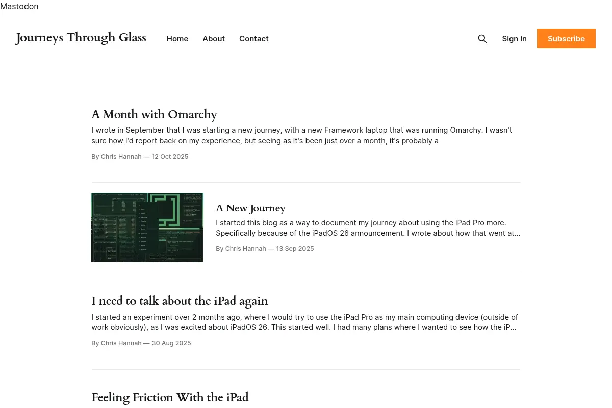 Journeys Through Glass