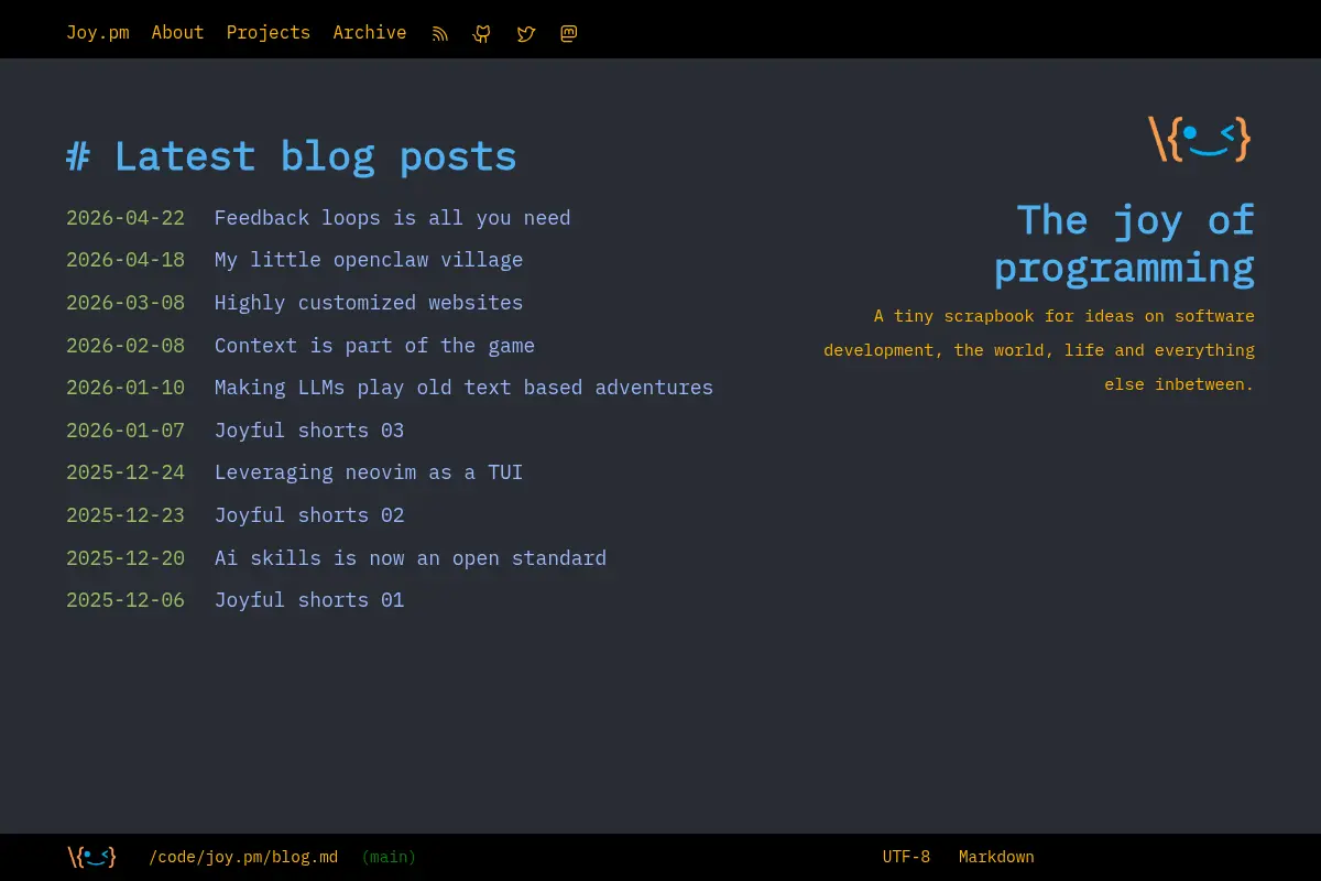 The joy of programming