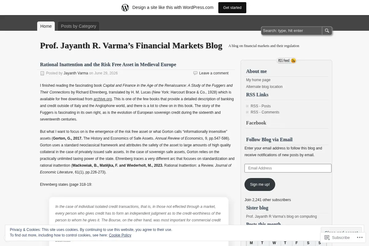 Prof. Jayanth R. Varma's Financial Markets Blog