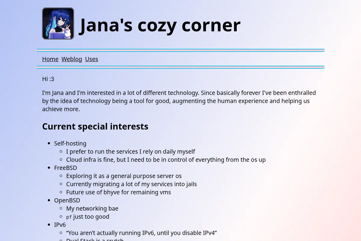 Jana's cozy corner