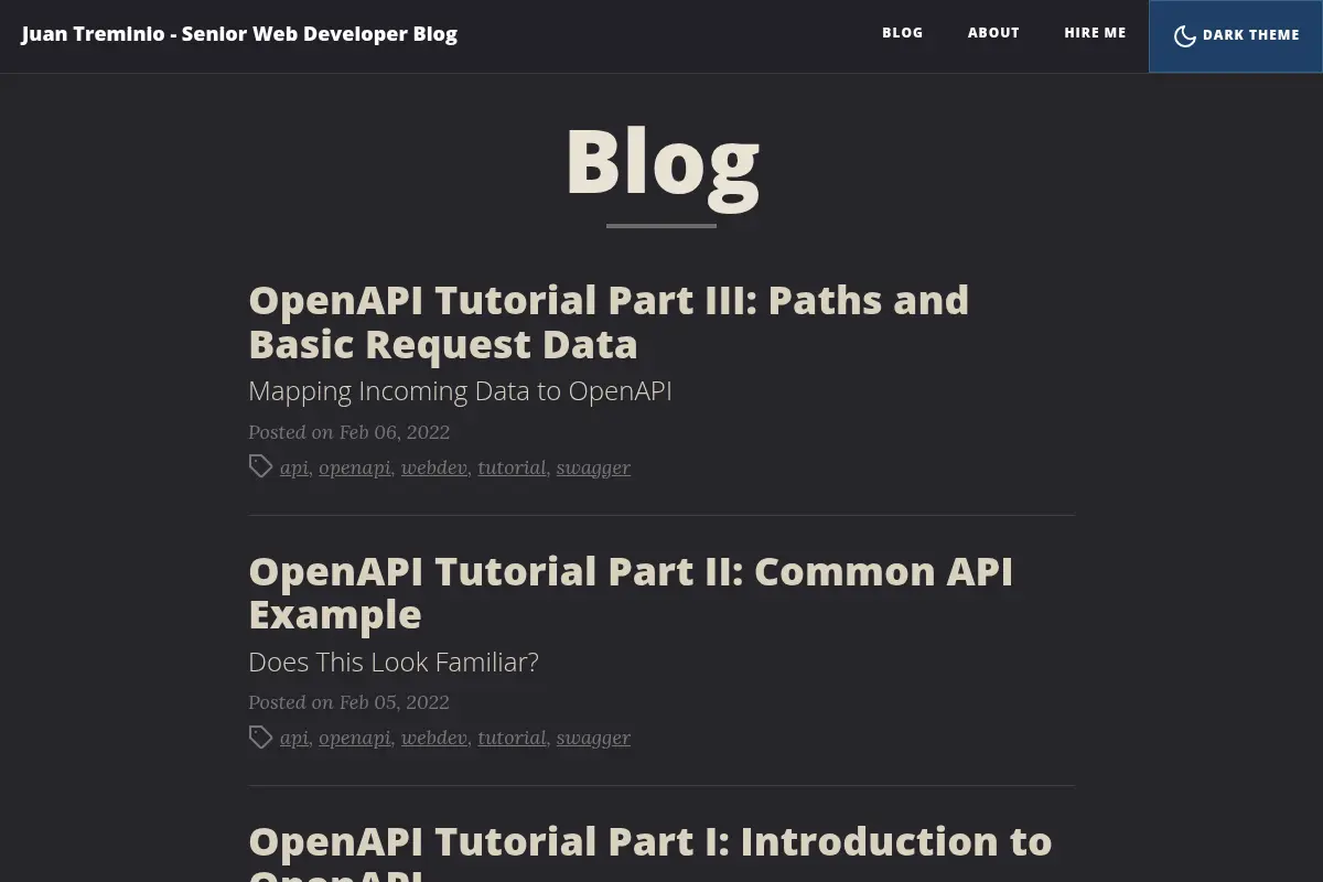 Juan Treminio - Senior Web Developer Blog