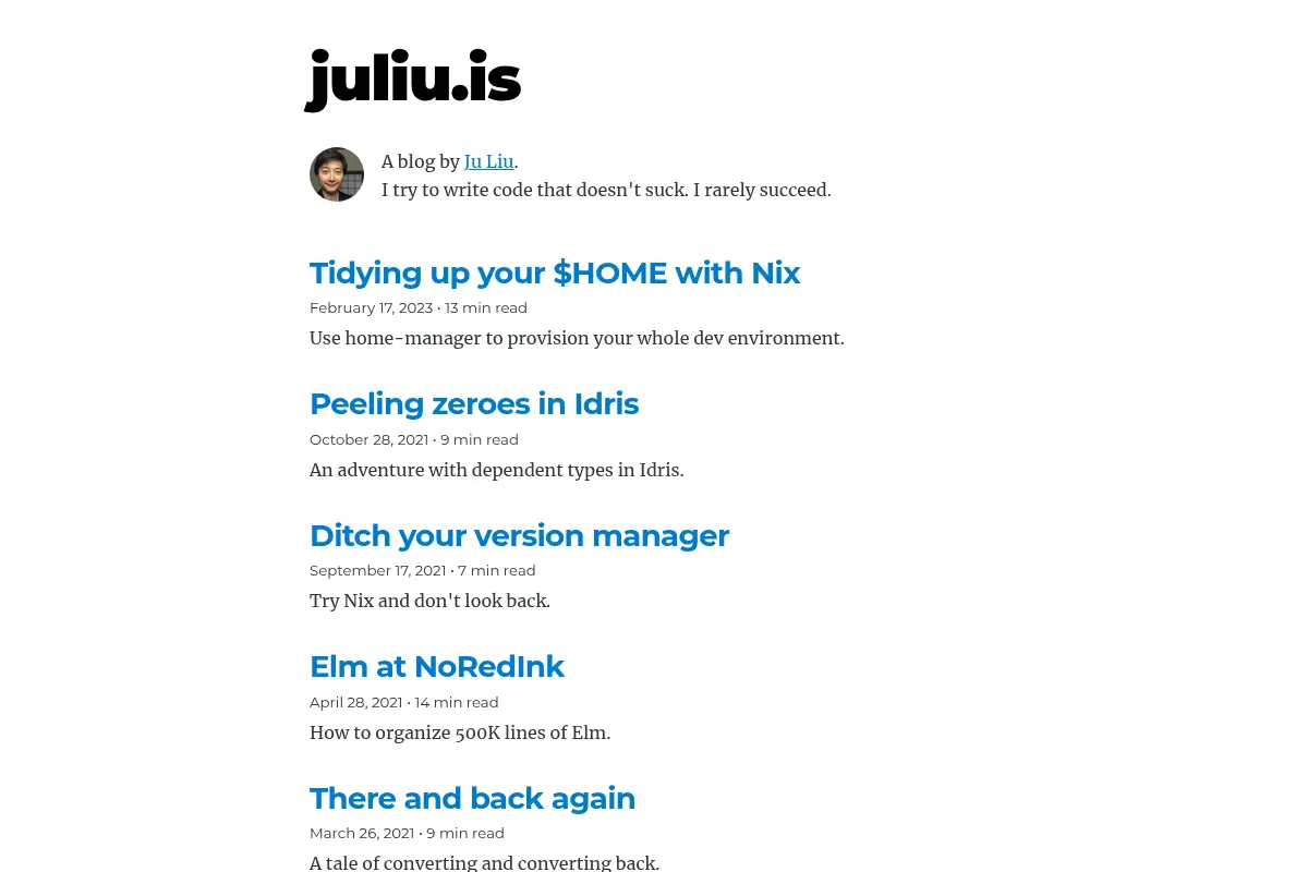 A blog by Ju Liu