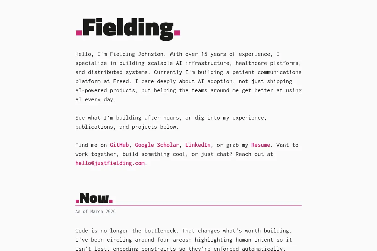 Fielding Johnston - Software Engineer