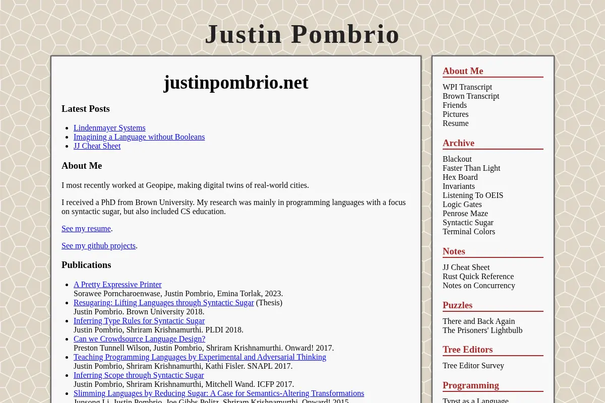 Justin Pombrio's Personal Site