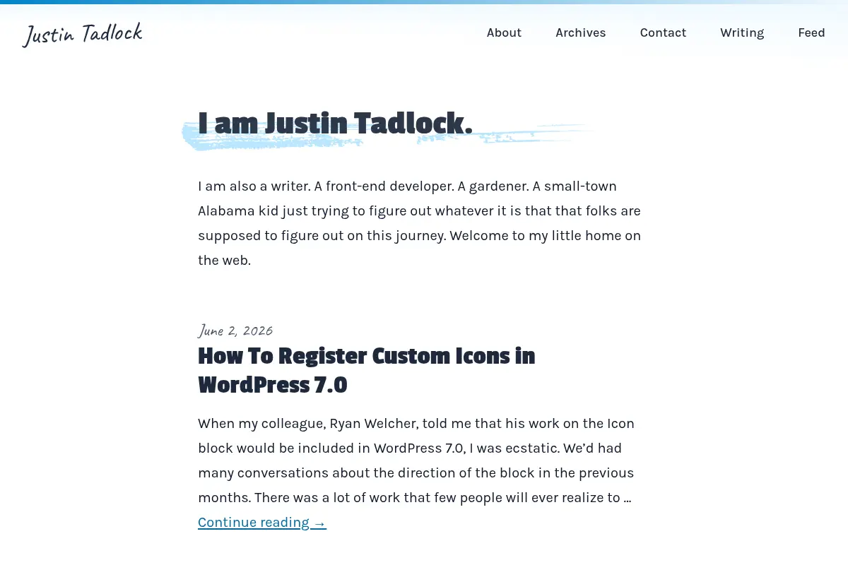 Justin Tadlock — Ramblings on Life, Art, Dev, and Other Stuff