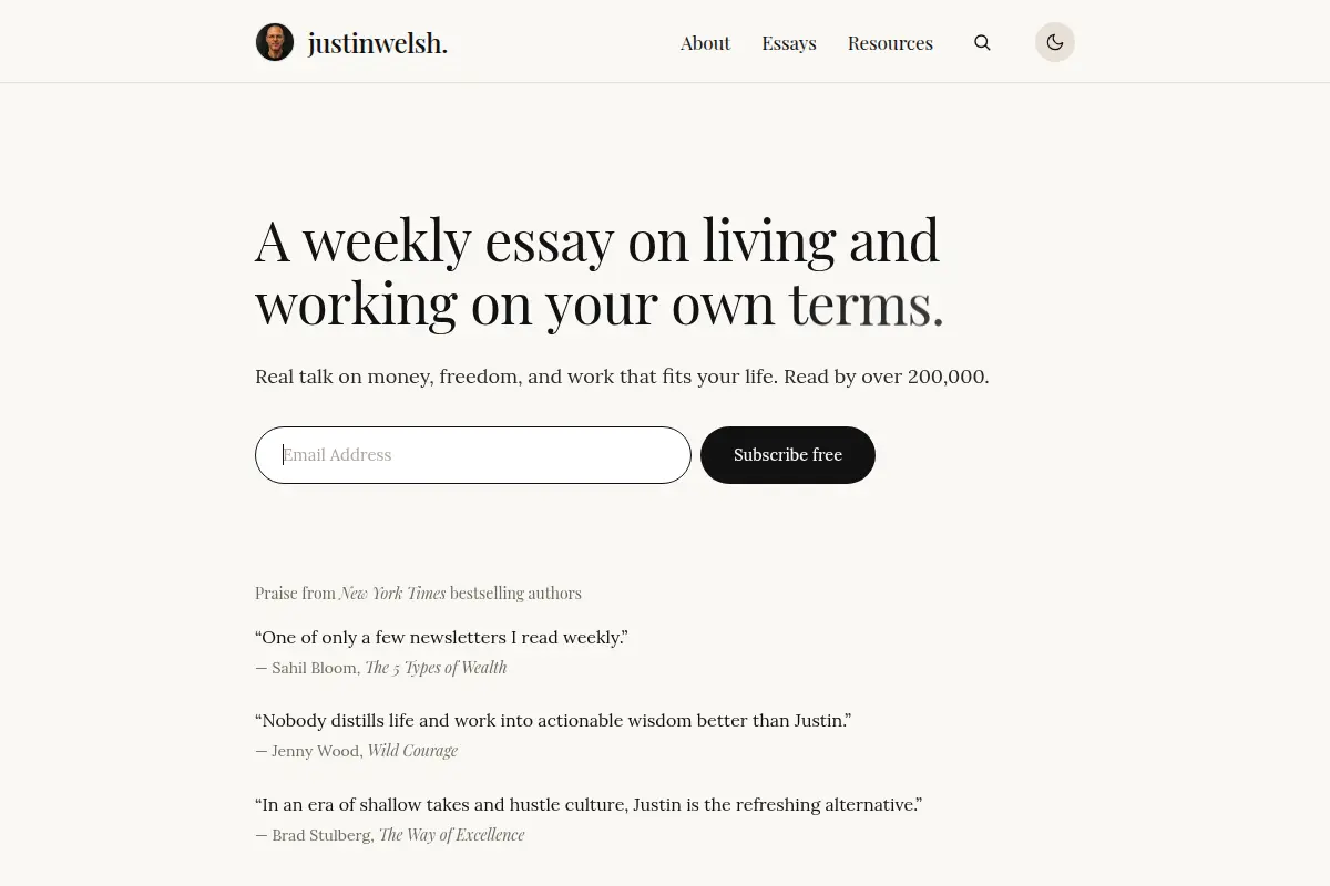 Justin Welsh — Writer & Entrepreneur