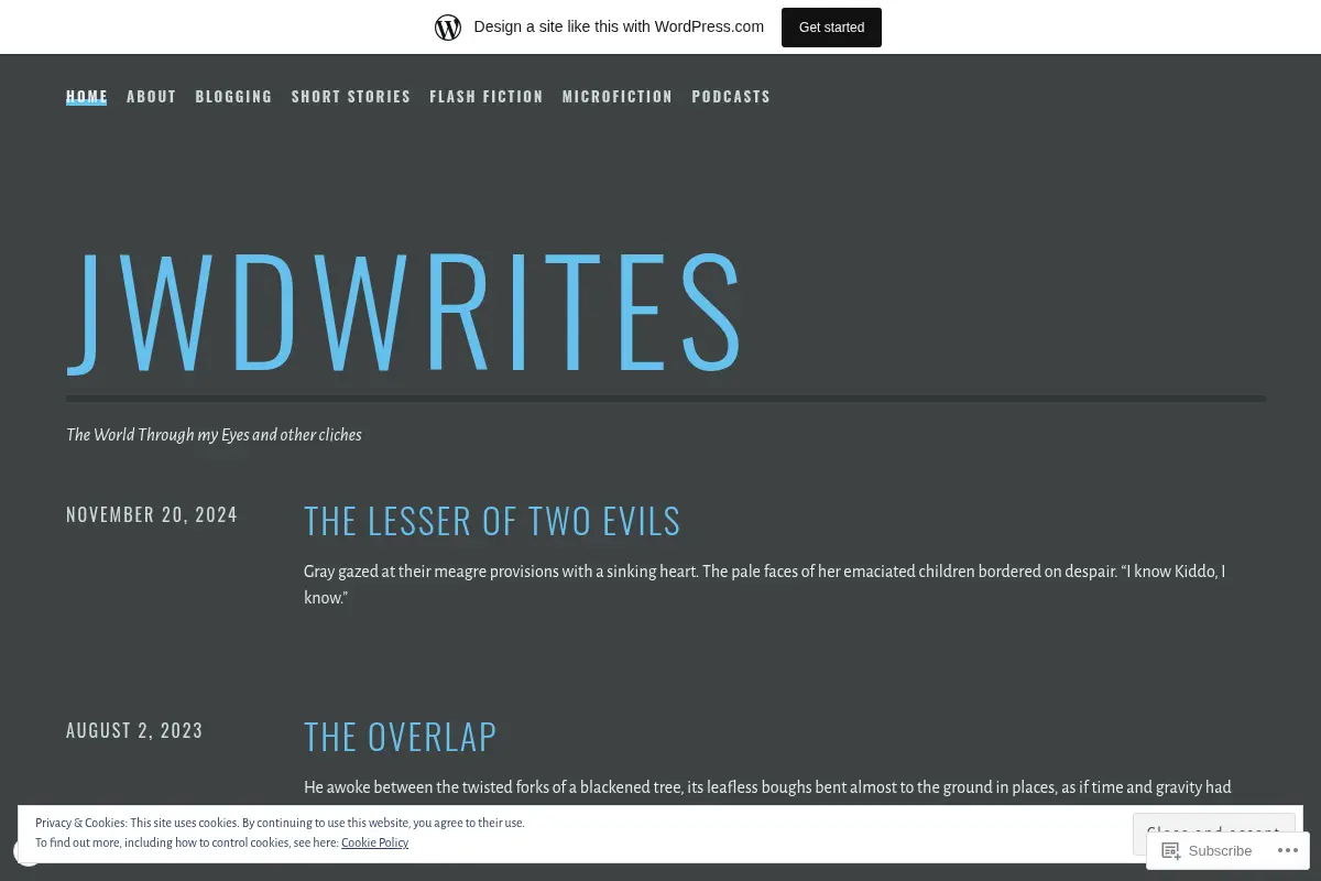 jwdwrites – The World Through my Eyes and other cliches