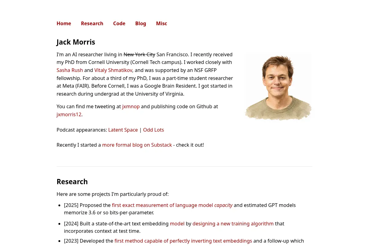Jack Morris – AI Researcher