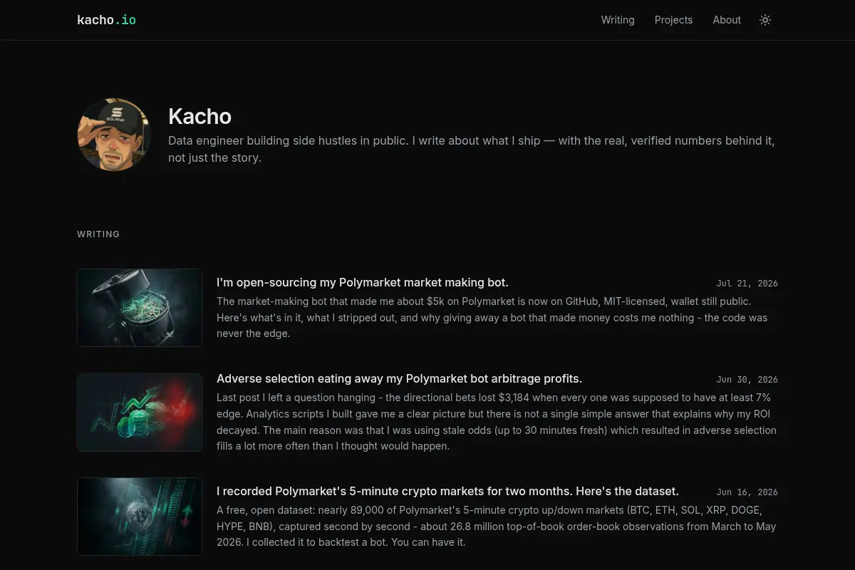 Kacho — building side hustles in public