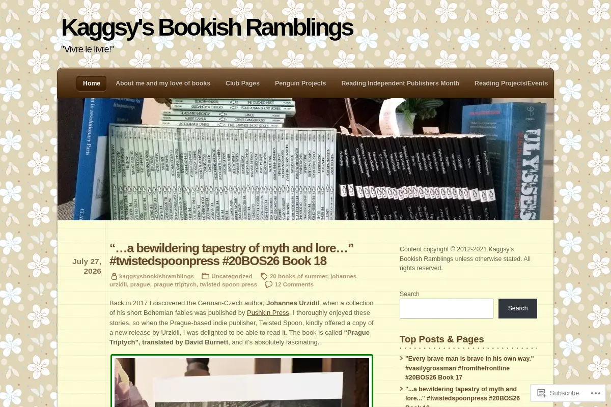 Kaggsy's Bookish Ramblings