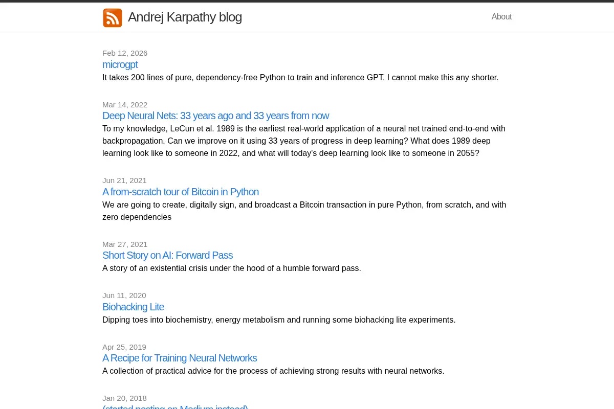 Andrej Karpathy blog