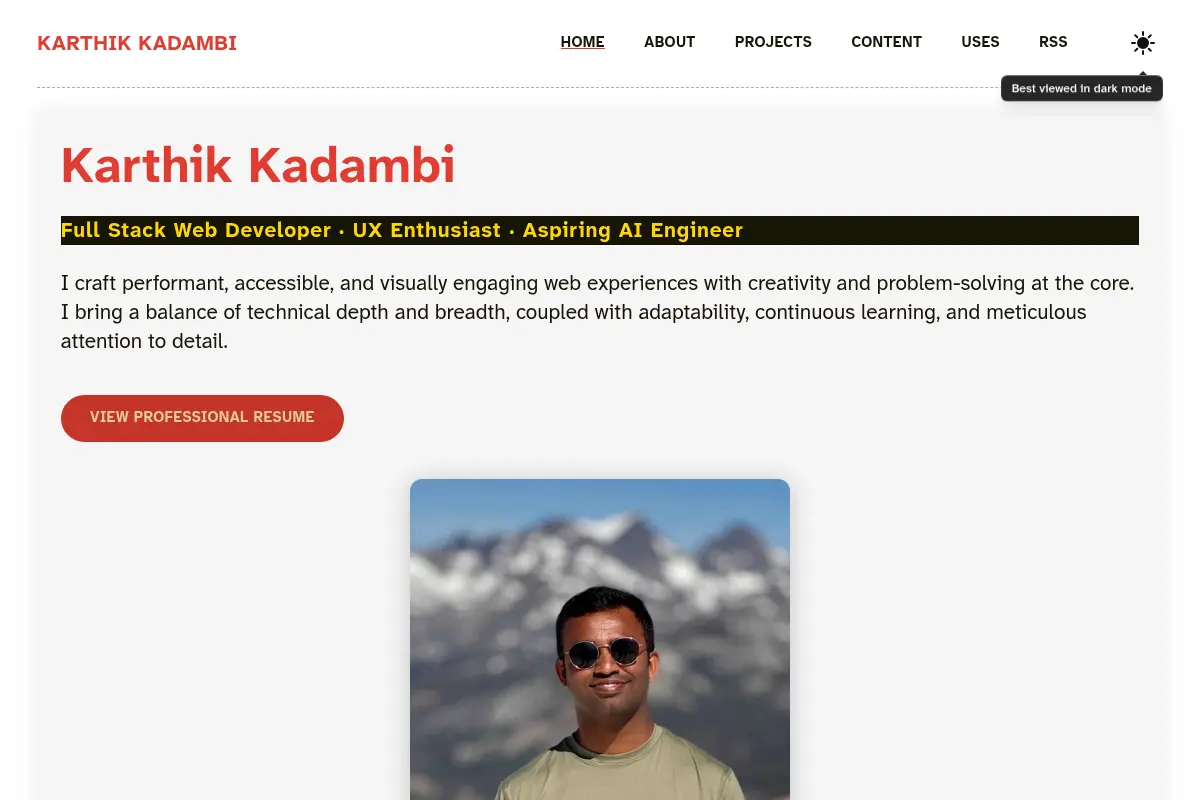 Karthik Kadambi | Full Stack Web Developer