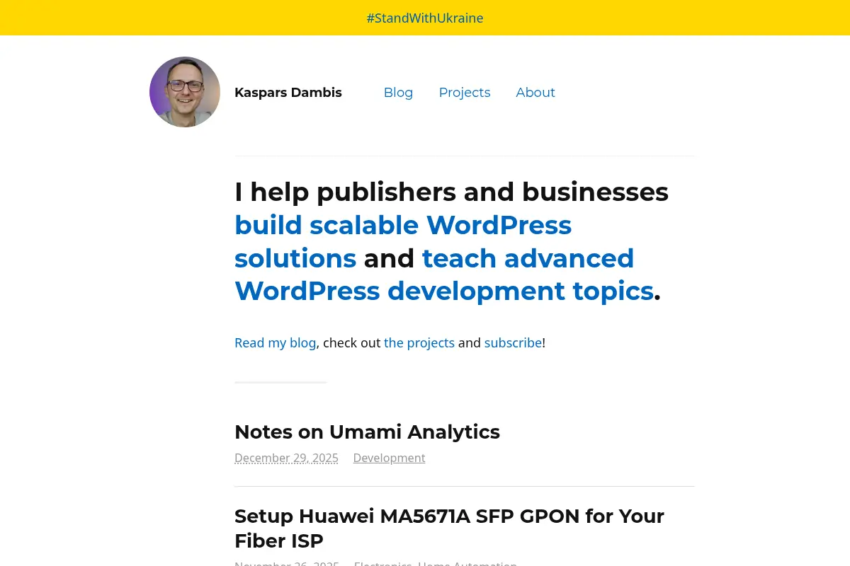 Kaspars Dambis — WordPress, Electronics & Home Automation