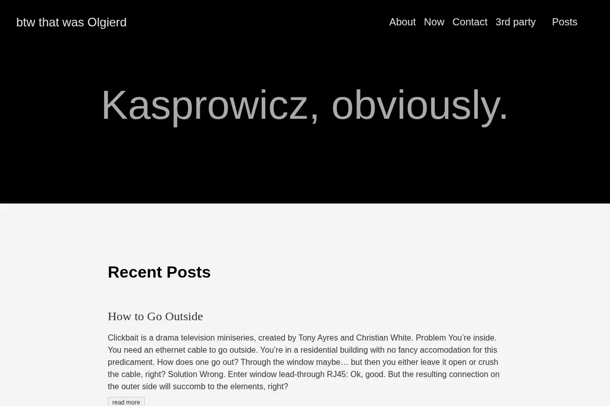 Kasprowicz, obviously.