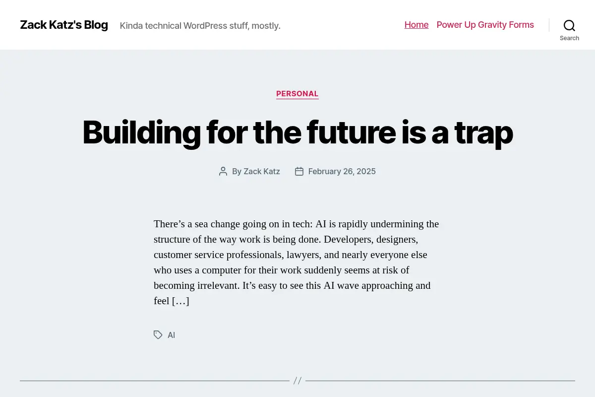 WordPress Plugin Development (and other stuff) | Zack Katz's Blog