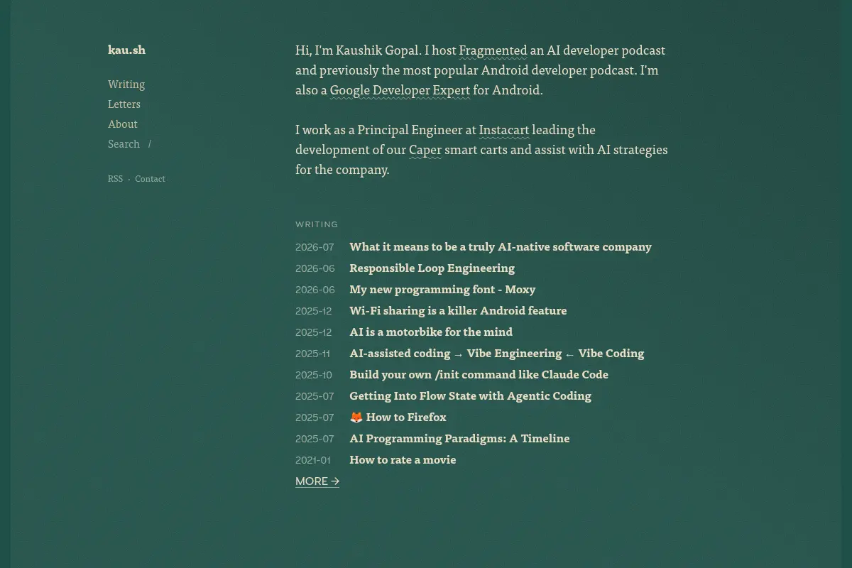 Kaushik Gopal's Website