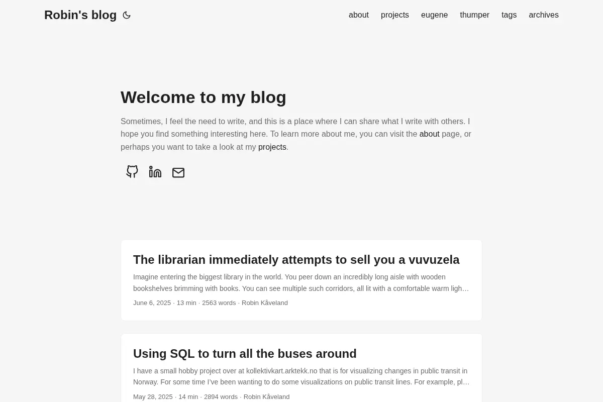 Robin's blog