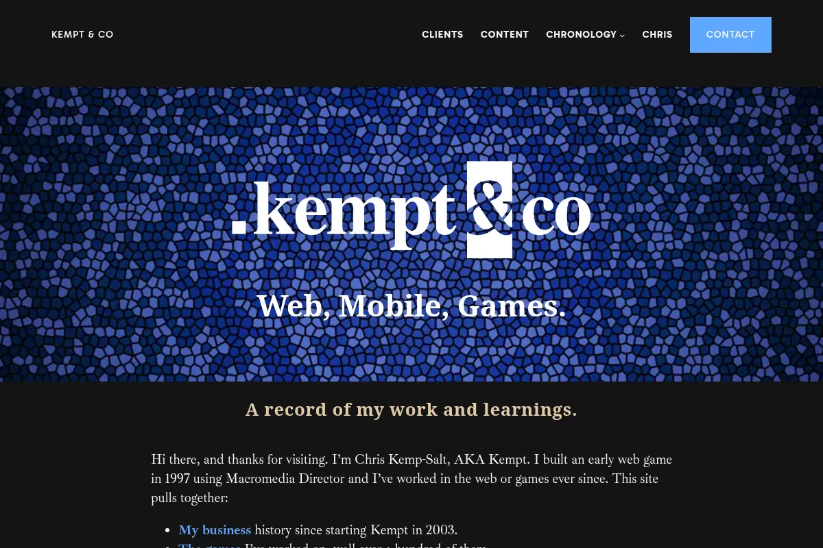 Kempt & Co – The home of Chris Kempt and Kempt & Co on the interwebs.