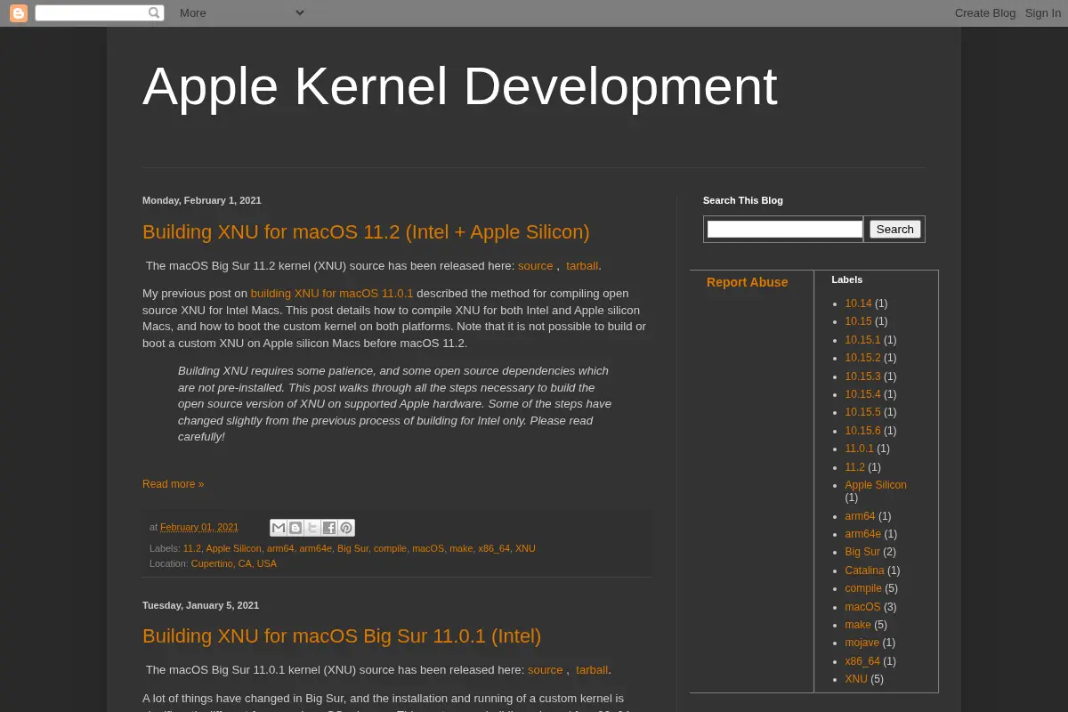 Apple Kernel Development