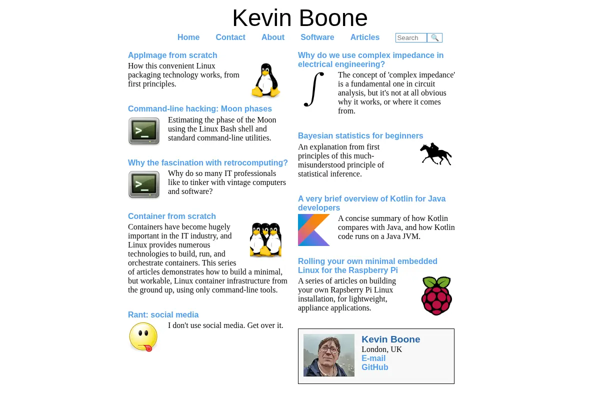 Kevin Boone's Home Page