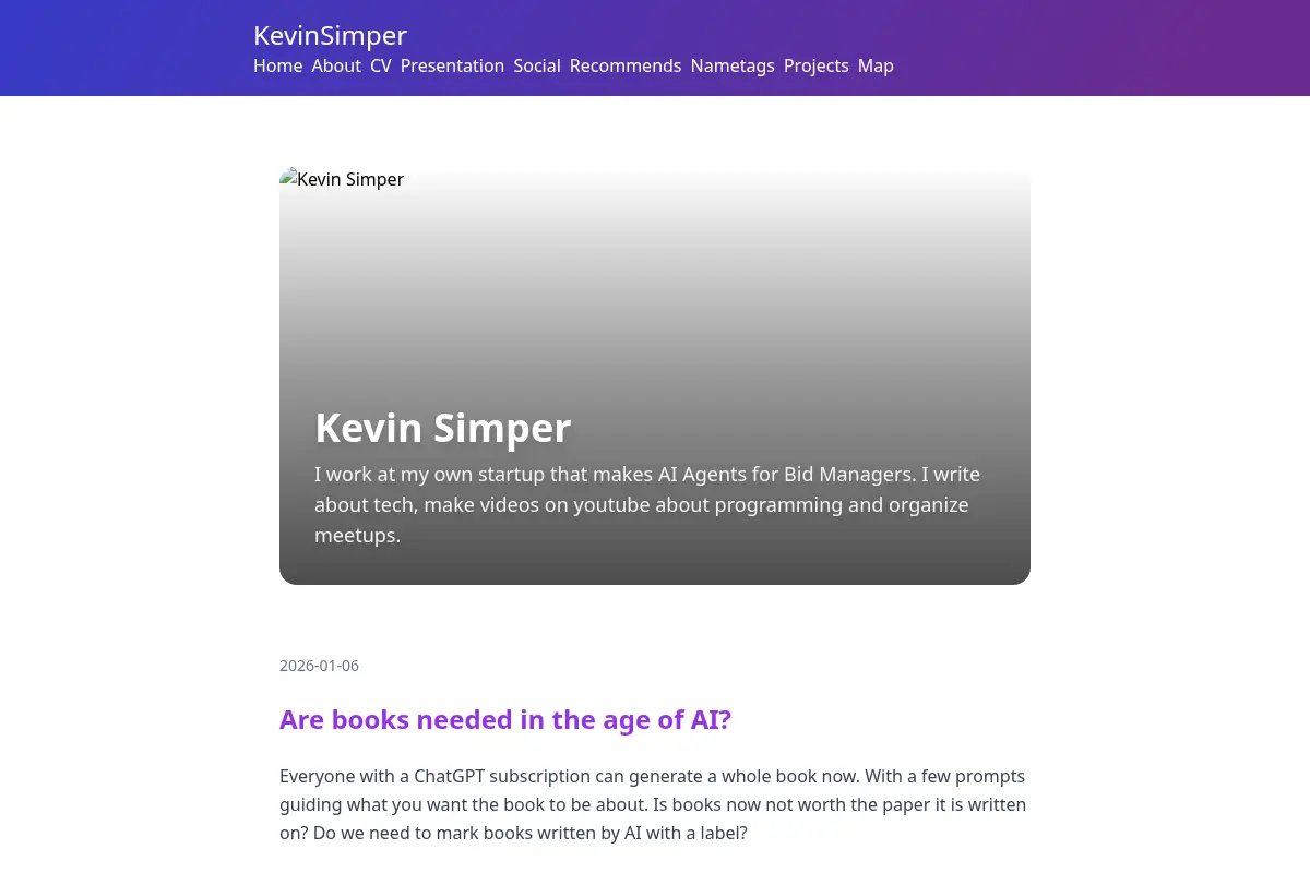 Kevin Simper - Developer Blog