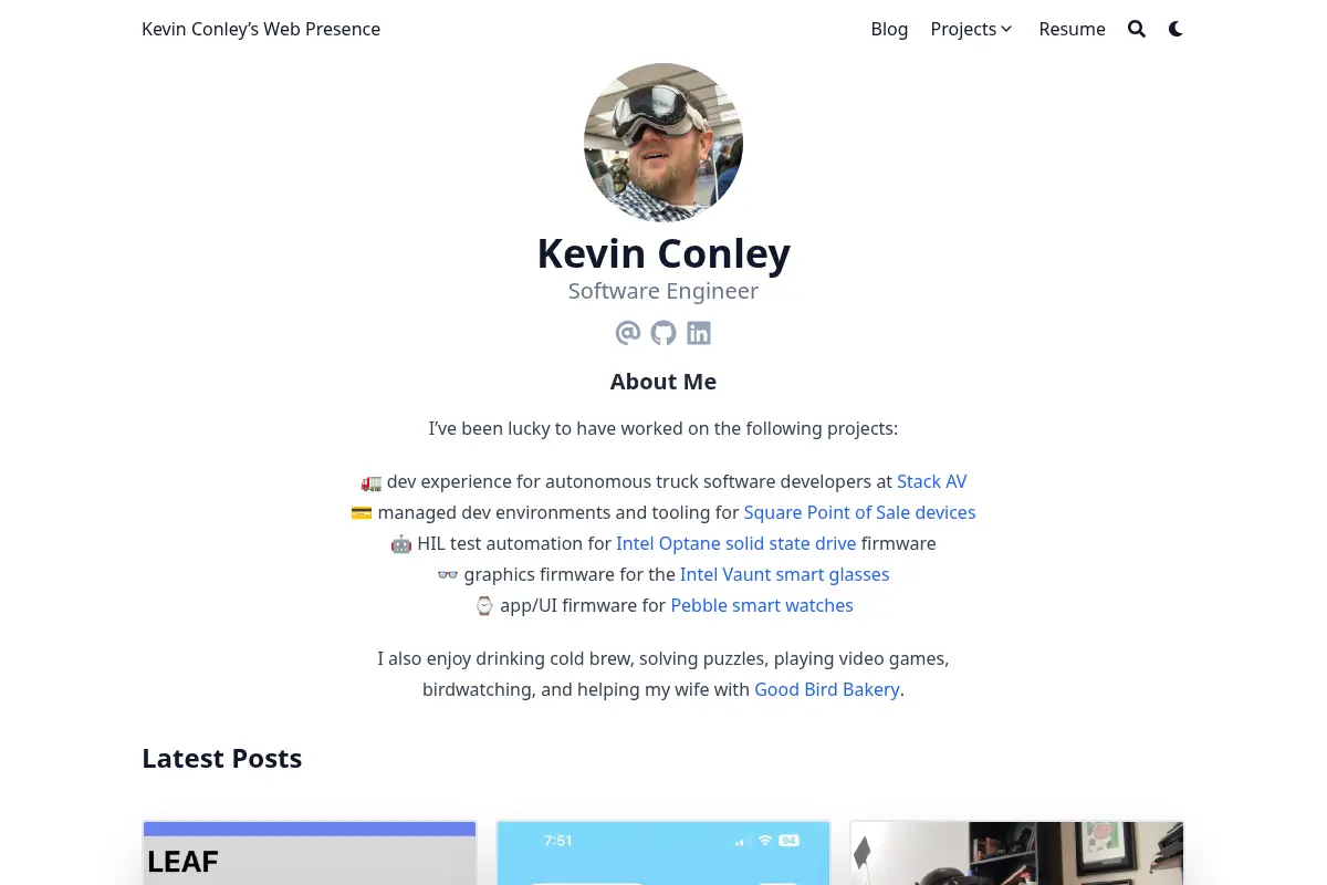 Kevin Conley's Web Presence
