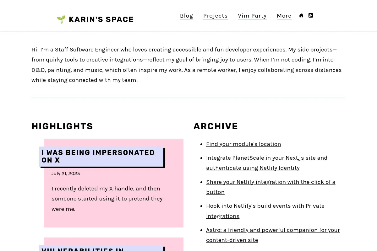 Karin's space