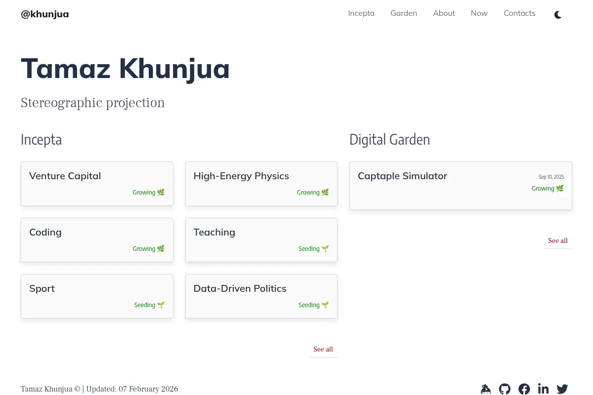 Tamaz Khunjua — Digital Garden