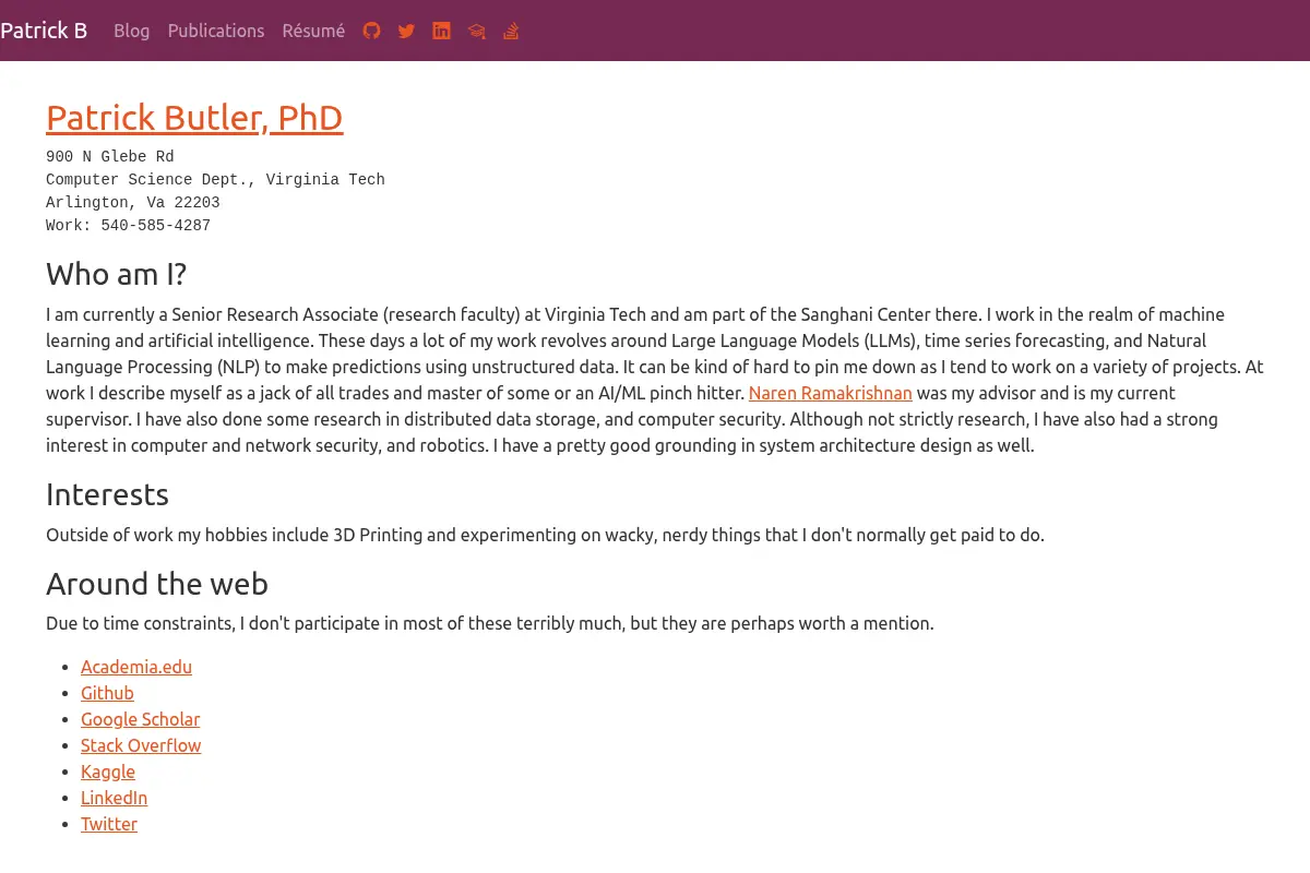 Patrick Butler, machine learning researcher